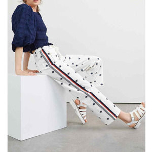 Anthropologie Embroidered Bumble BEE Track Pants! NWT Small Maeve RARE